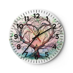 Wall clock - Clock on glass - Together Against the Wind - 40x40 cm