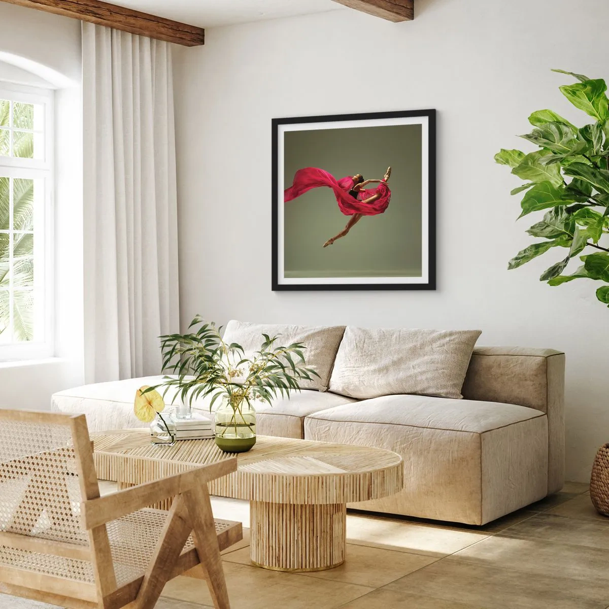 Poster in black frame - Dancing Flame - 40x40 cm