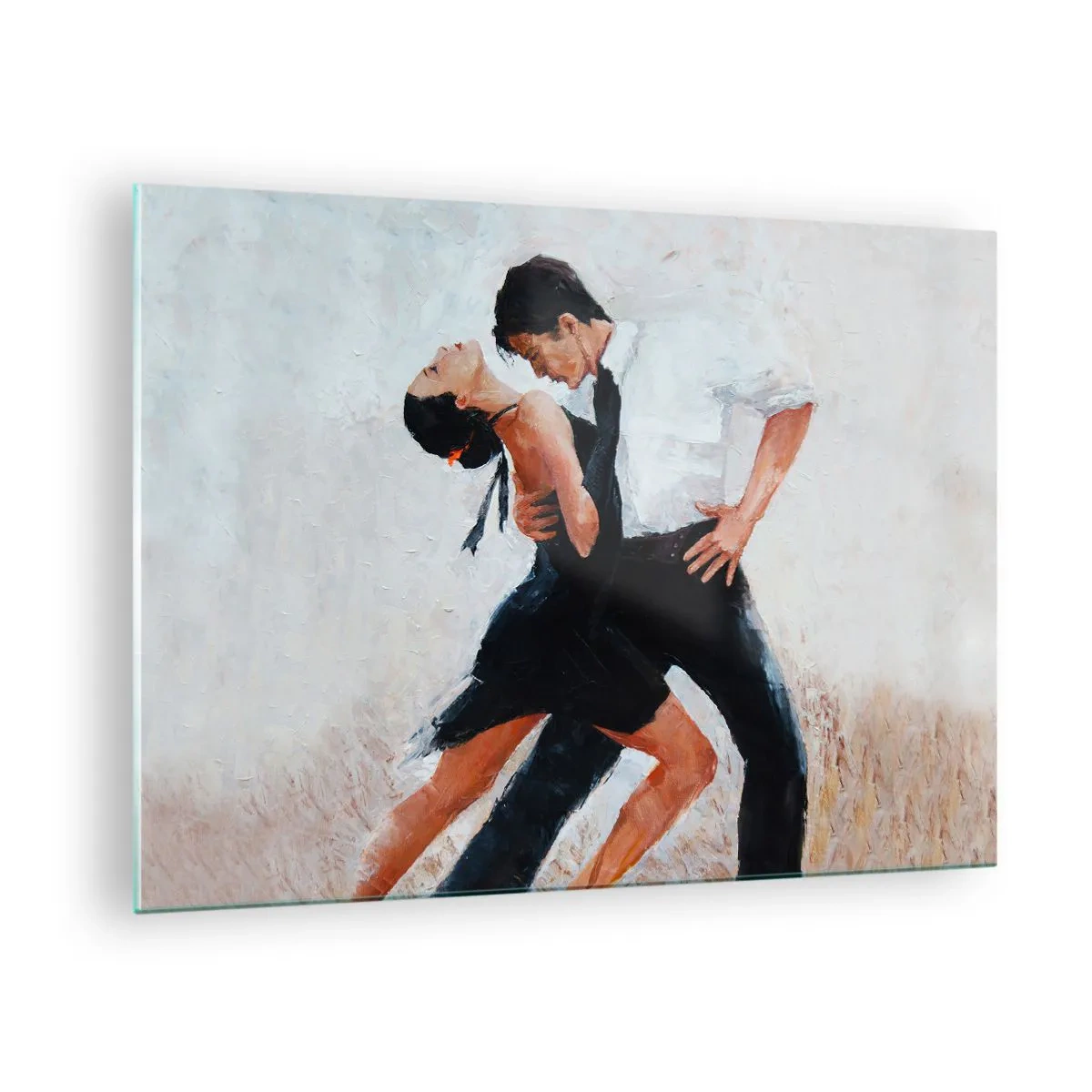 Glass picture - A couple dancing tango in a dynamic pose - 70x50cm - Tango of My Dreams - Modern wall decoration for the living room and bedroom ARTTOR
