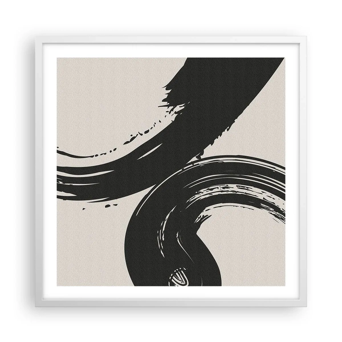 Poster in white frmae - With Big Circural Strokes - 60x60 cm