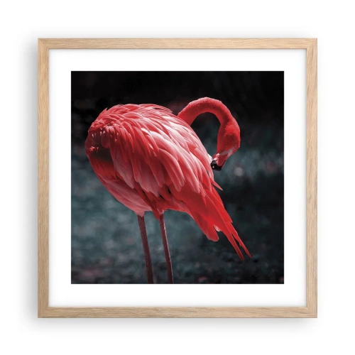 Poster in light oak frame - Crimson Poem of Nature - 40x40 cm