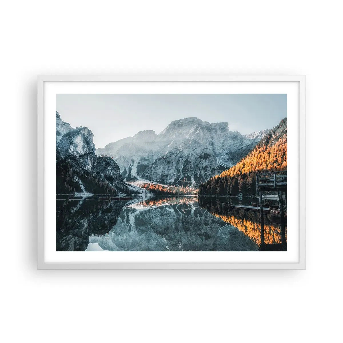 Poster in white frmae - Mirror Landscape - 70x50 cm