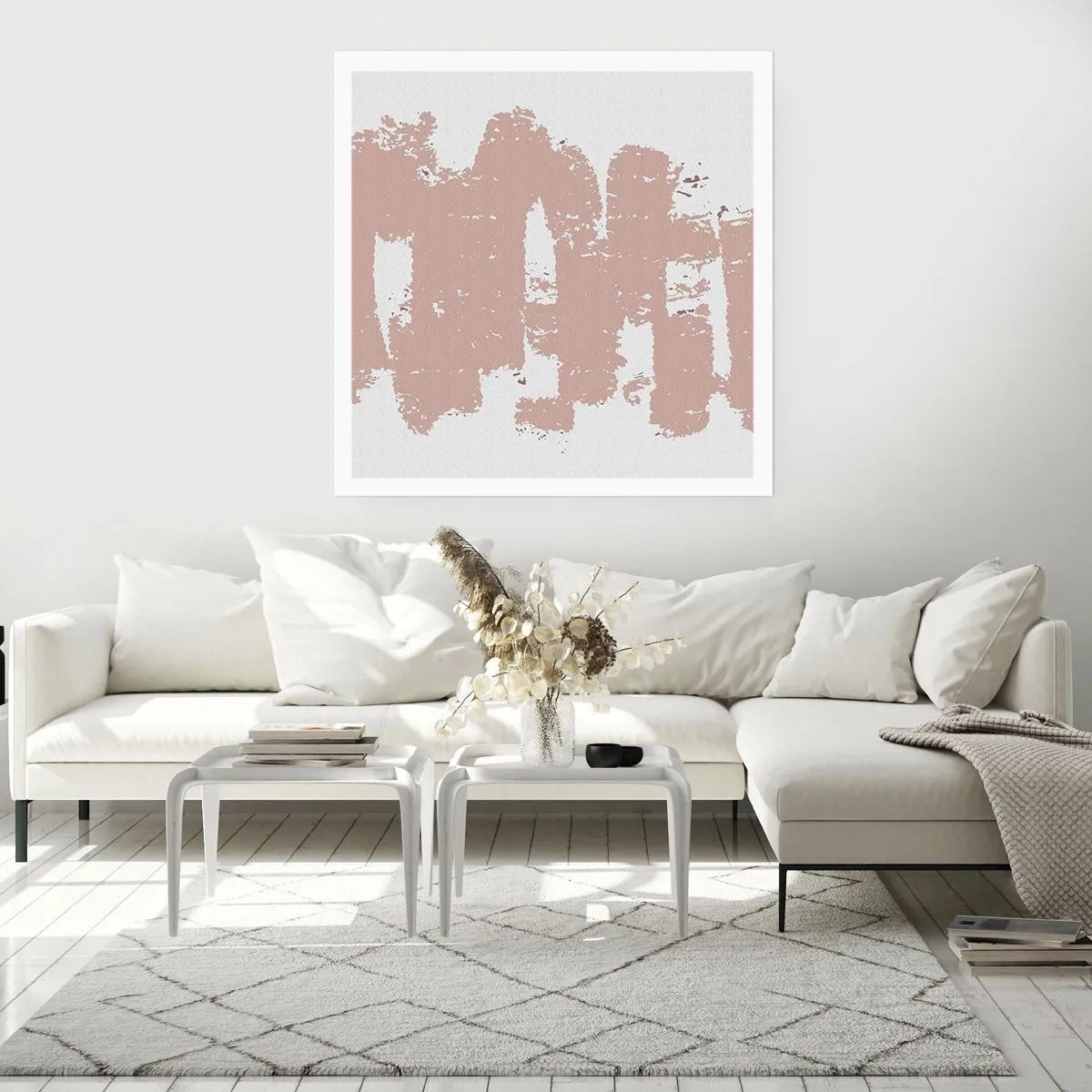 Poster - Abstract in Delicate Pink - 50x50 cm