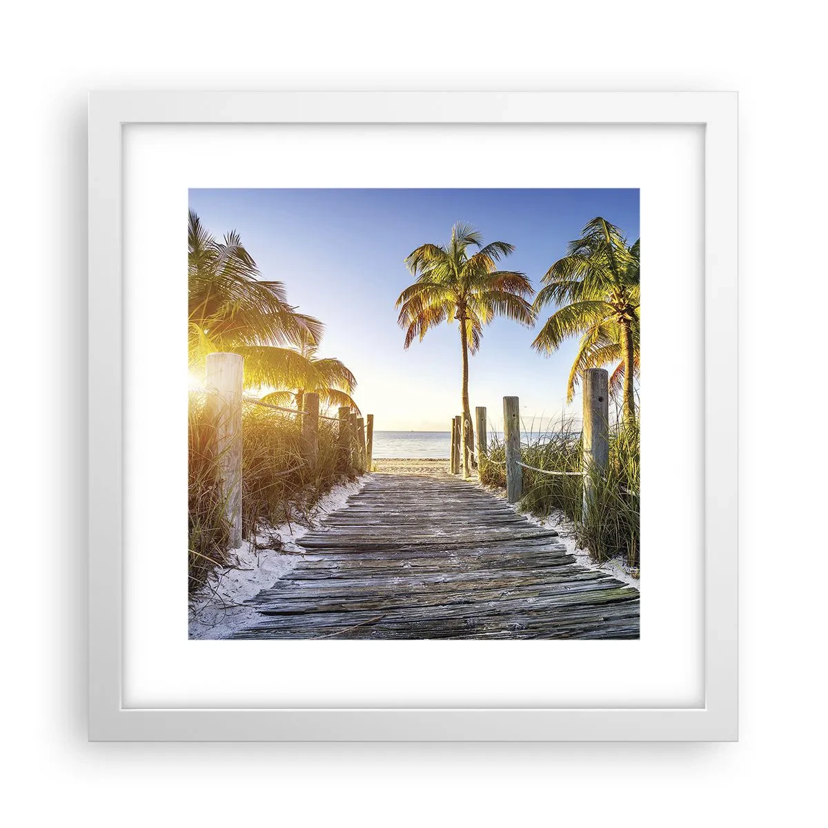 Poster in white frmae - Straight to Paradise - 30x30 cm