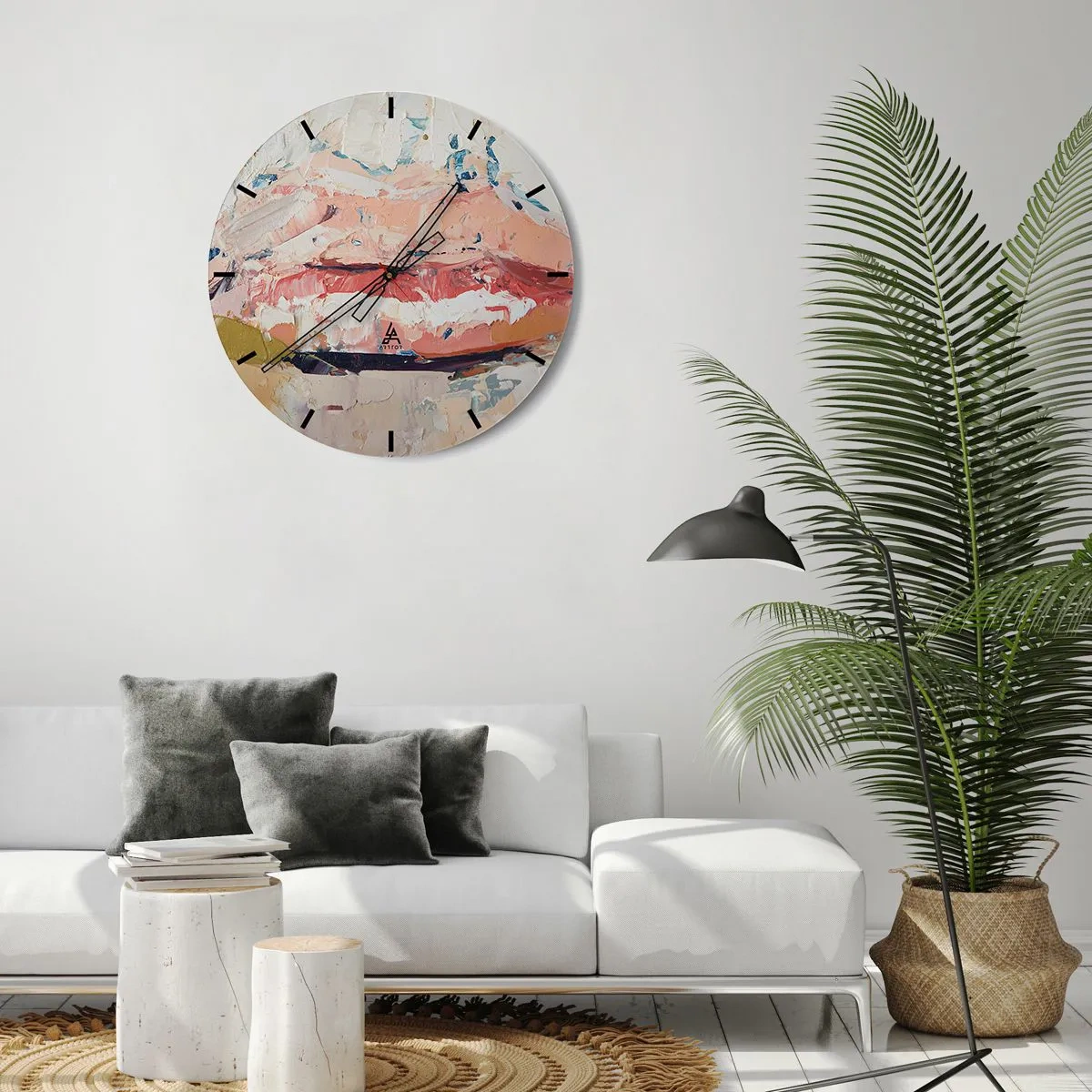 Wall clock - Clock on glass - It Awakens the Senses - 40x40 cm