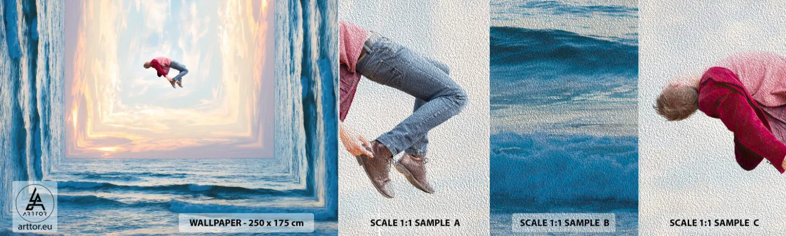 Photo Wallpaper Sample Premium Sand - To Another Dimension - Abstraction, Man, Nature - 100x30 cm