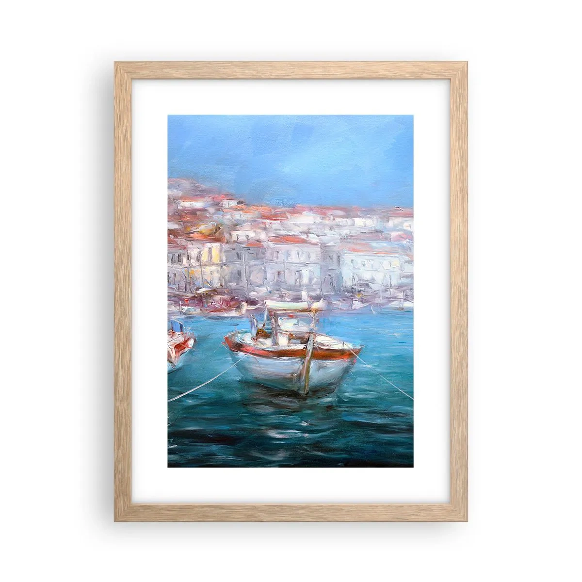 Poster in light oak frame - Italian Bay - 30x40 cm