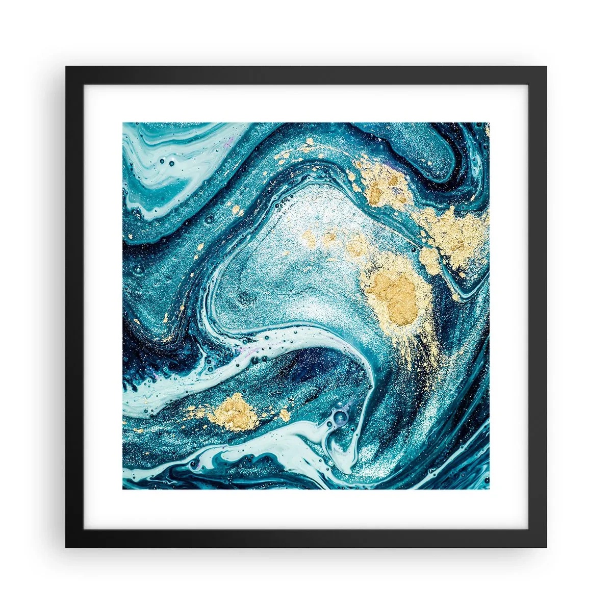 Poster in black frame - Blue Whirl - 40x40 cm
