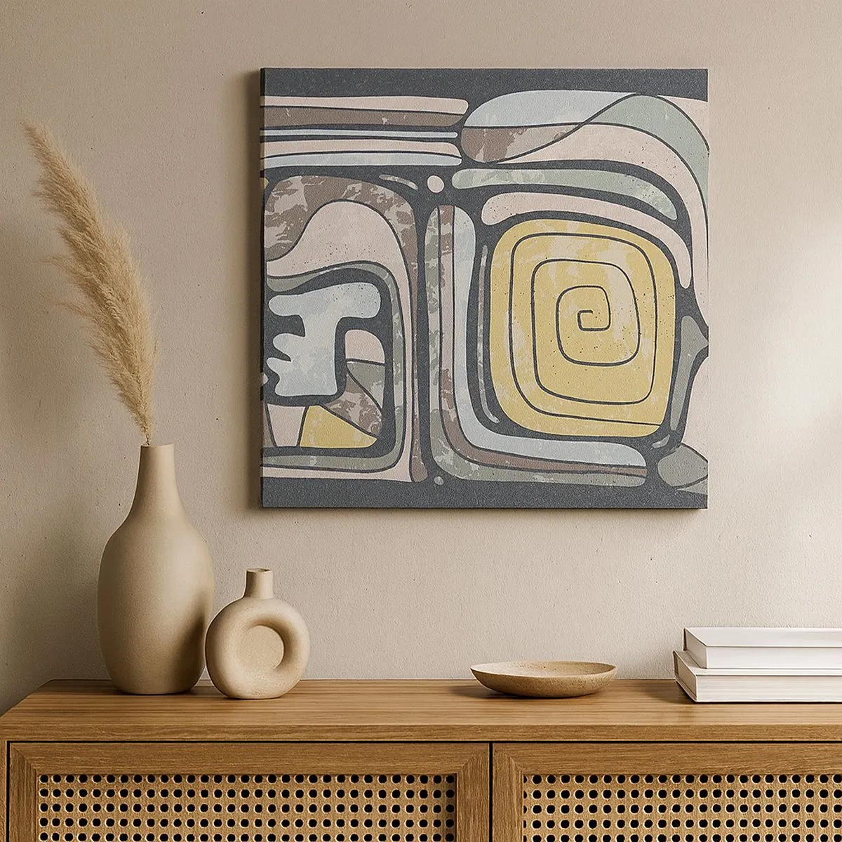 Canvas picture - Abstract in Precolumbian Style - 30x30 cm