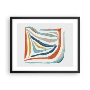 Poster in black frame - Abstract with a Friendly Smile - 50x40 cm