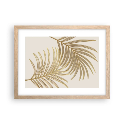 Poster in light oak frame - Golden Palm! - 40x30 cm