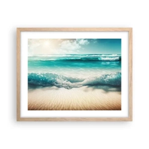 Poster in light oak frame - Calm of the Ocean - 50x40 cm