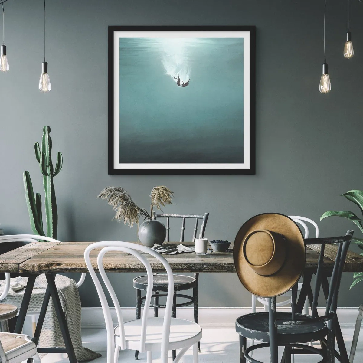Poster in black frame - In the Arms of the Ocean - 30x30 cm