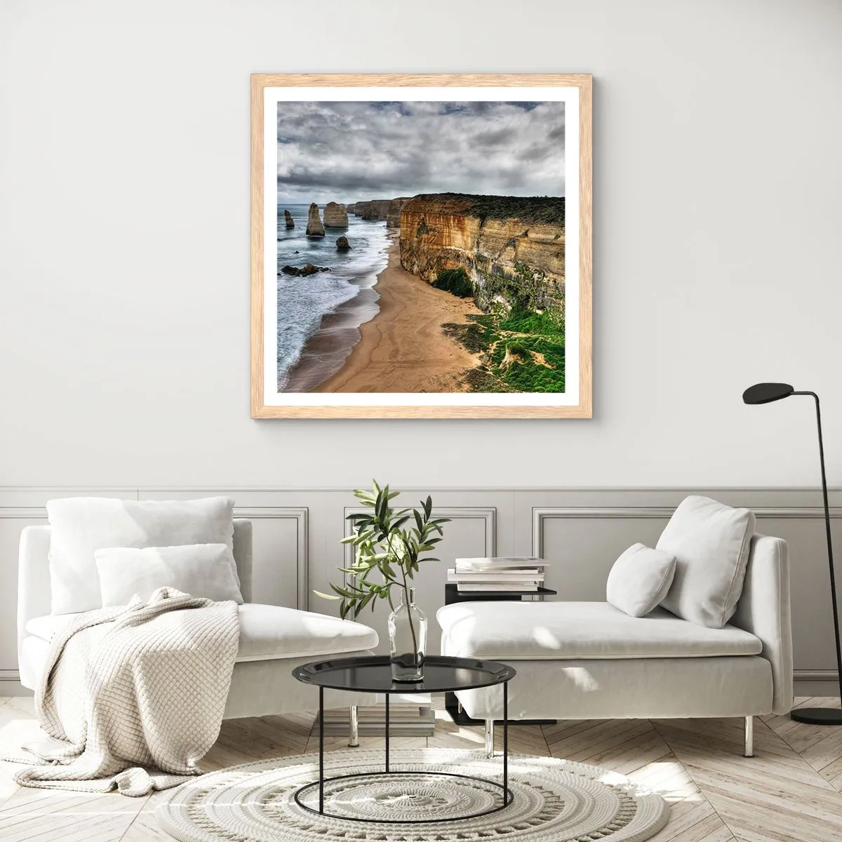 Poster in light oak frame - Raw Beauty - 50x50 cm