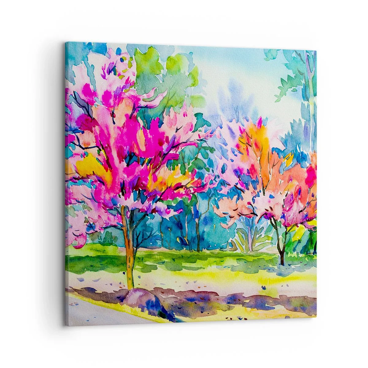 Canvas picture - Rainbow Garden in Spring Light - 50x50 cm