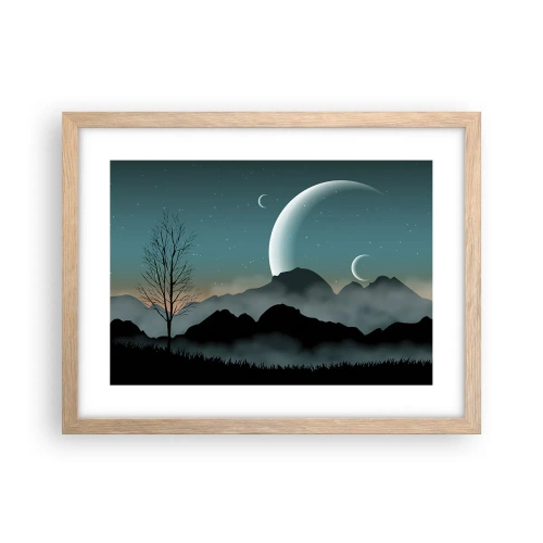 Poster in light oak frame - Carnival of a Starry Night - 40x30 cm