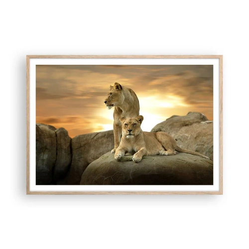 Poster in light oak frame - Royal Majesty - 100x70 cm