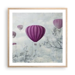 Poster in light oak frame - Like Ships in the Sky - 60x60 cm