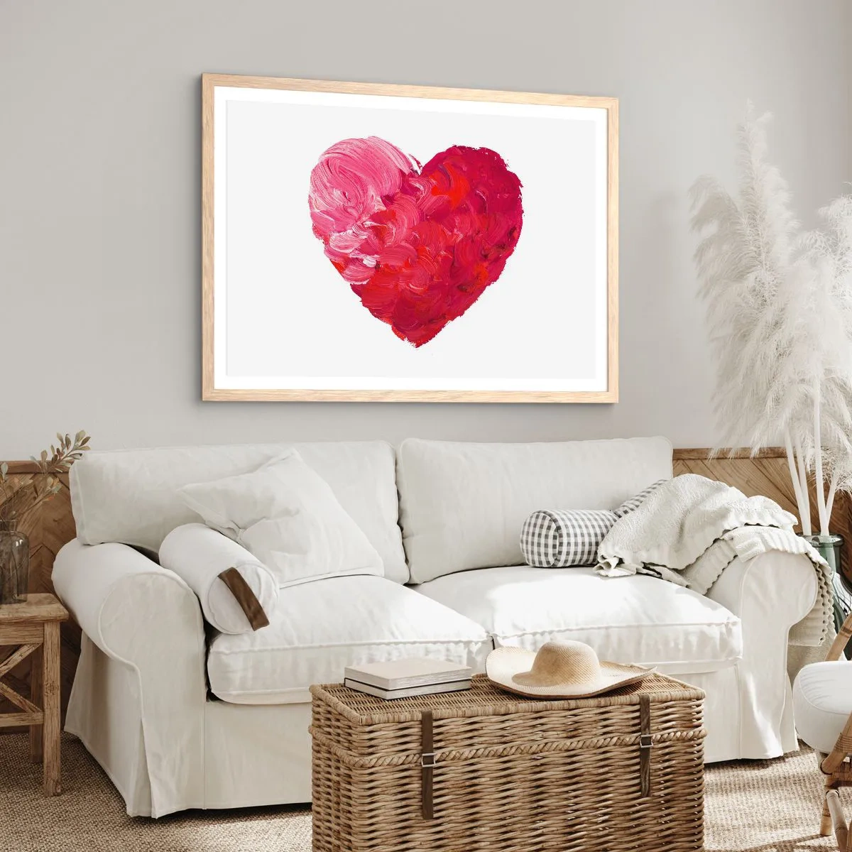 Poster in light oak frame - All You Need Is Love - 40x30 cm