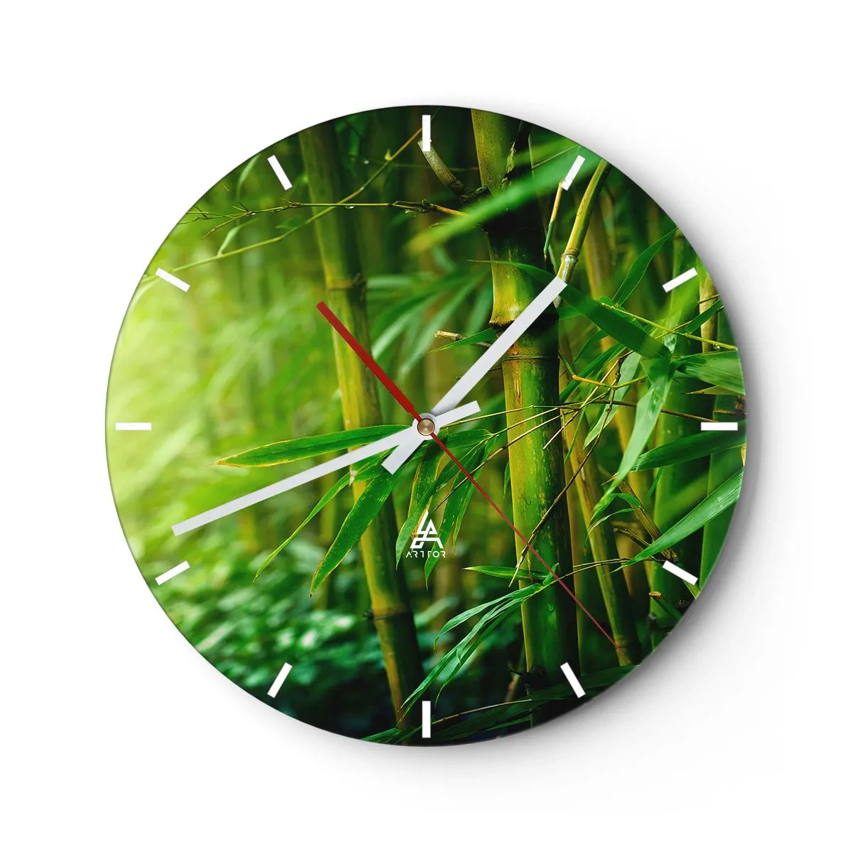 Wall clock - Clock on glass - Getting to Know the Green - 40x40 cm