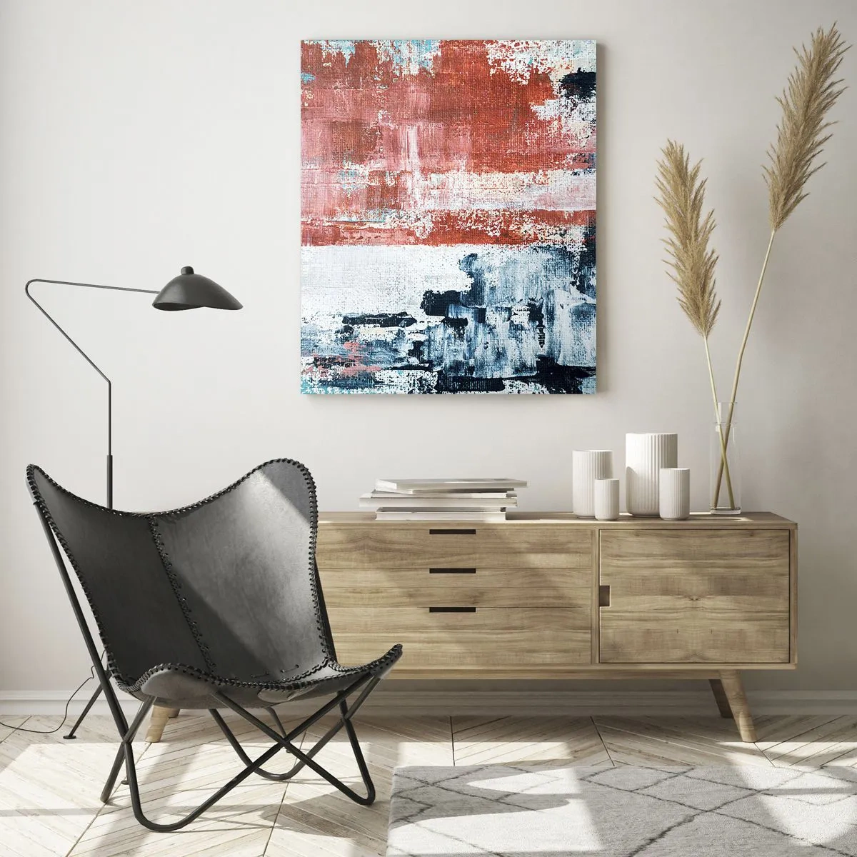 Glass picture - Abstract Fifty Fifty - 80x120 cm