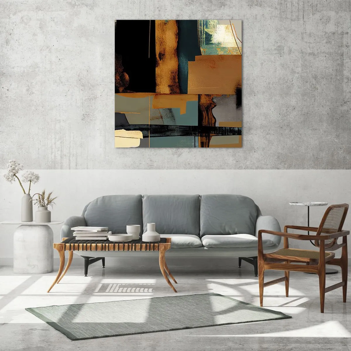 Glass picture - Abstract - Light and Shadow - 40x40 cm