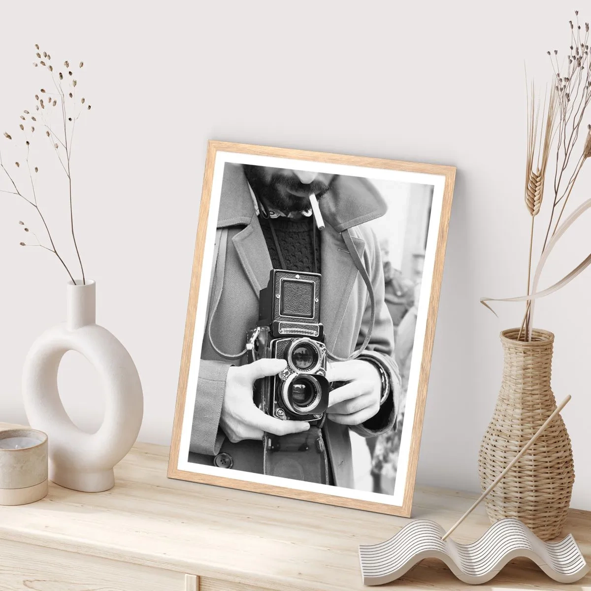 Poster in light oak frame - In Retro Style - 50x70 cm