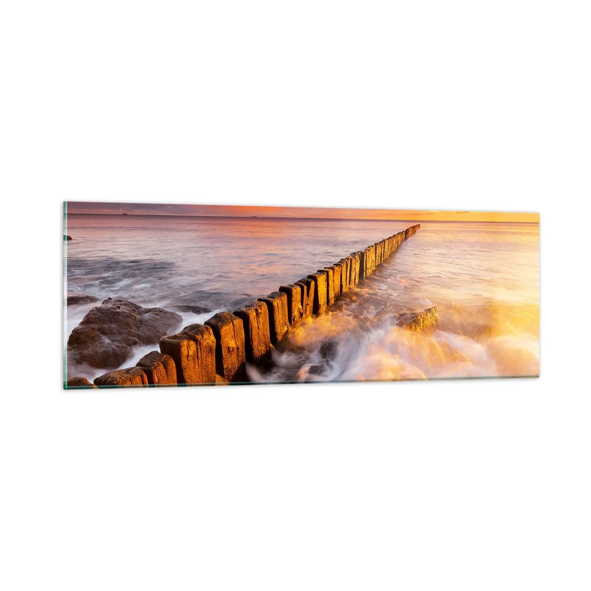 Glass picture - Gentleness of Waves - 90x30 cm