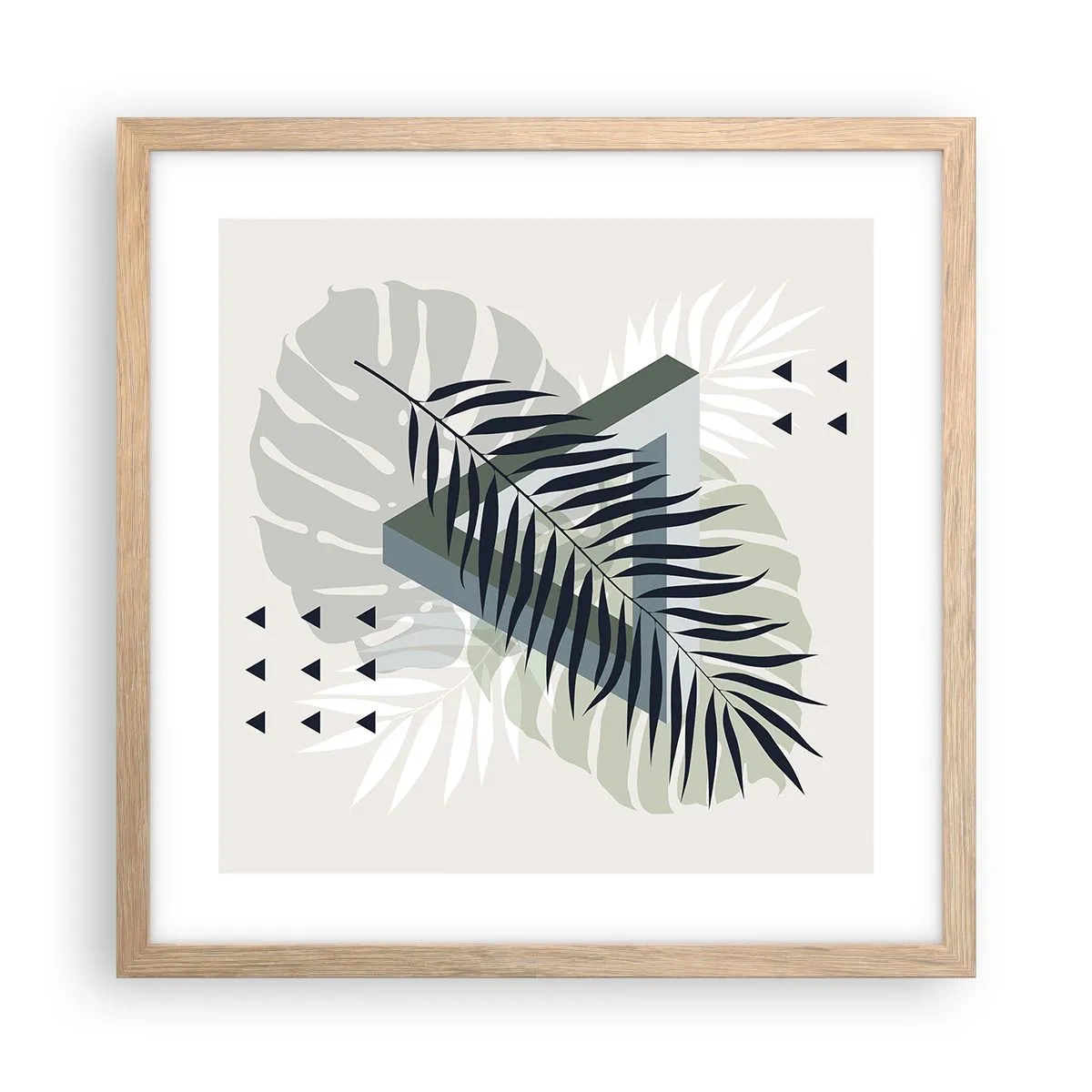 Poster in light oak frame - Nature and Geometry - Two Orders? - 40x40 cm
