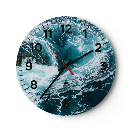 Wall clock - Clock on glass - Gate to the Earth's Interior - 30x30 cm