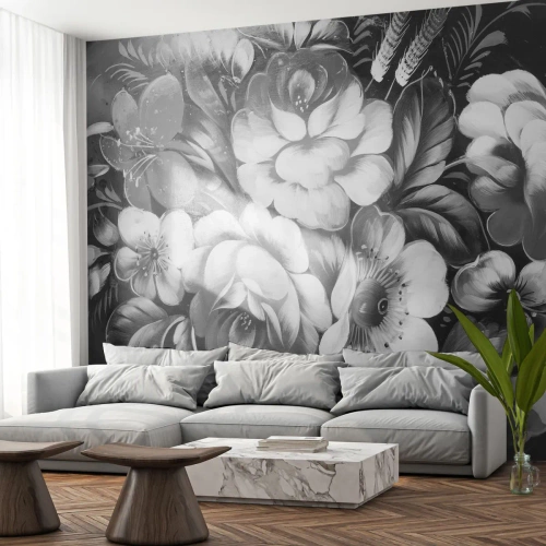 Self-Adhesive Photo Wallpaper Deluxe Sticker - Beautiful Even in Greyness - Abstraction, Flowers, Piece - 250x175 cm