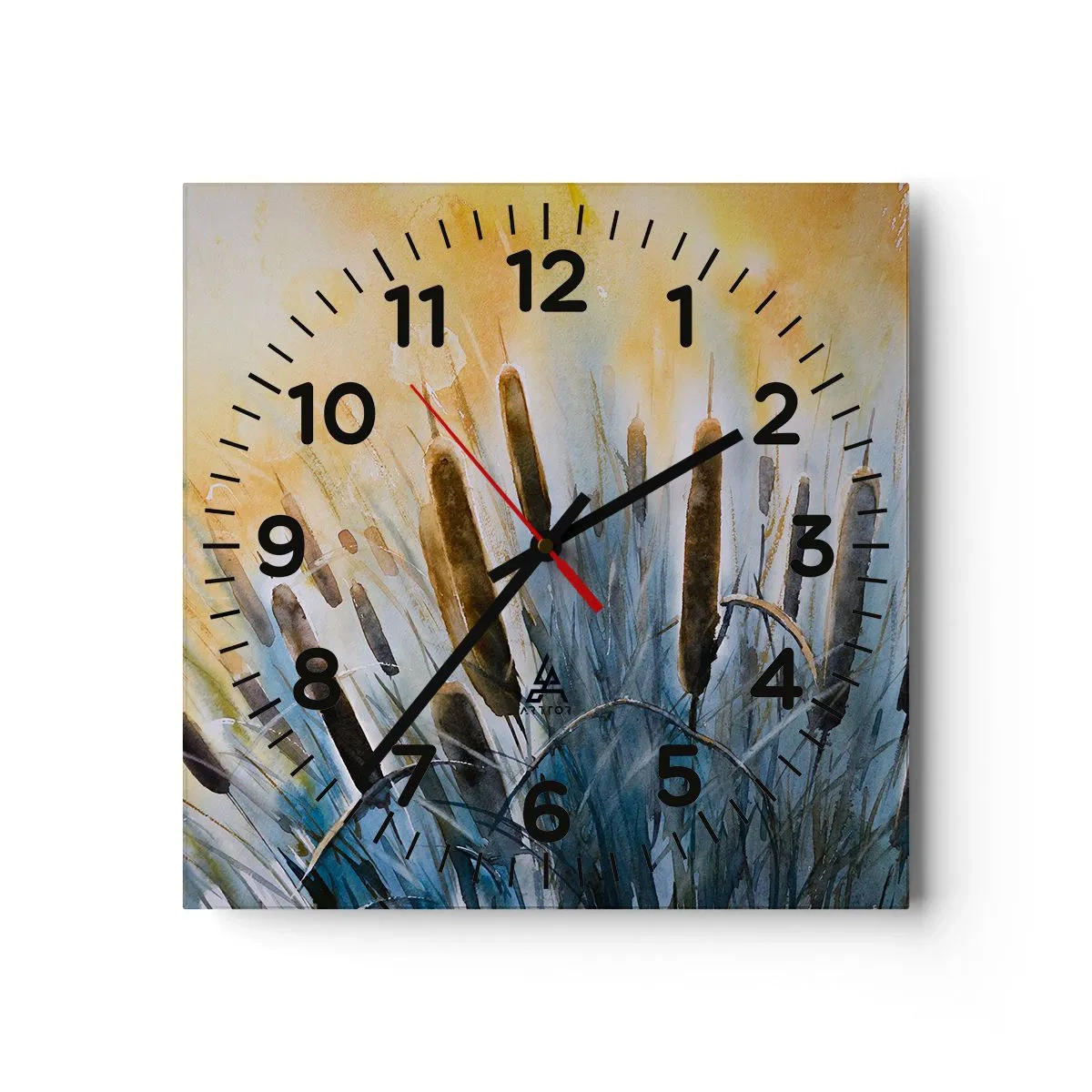 Wall clock - Clock on glass - Coolness of Water, Heat of the Sun - 30x30 cm