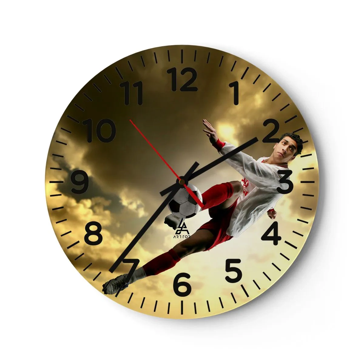 Wall clock - Clock on glass - Football Heaven - 30x30 cm
