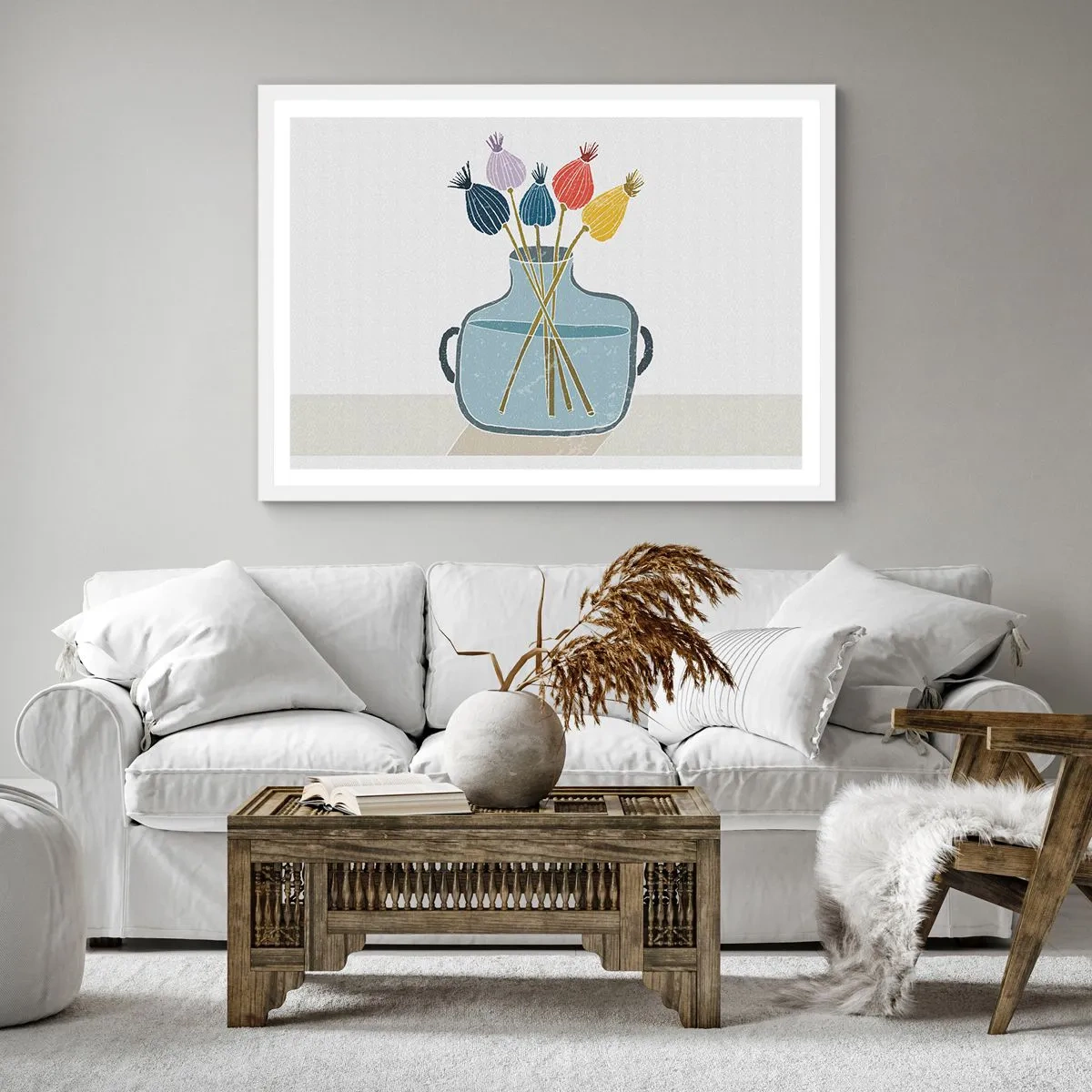 Poster in white frmae - As Quiet as Poppies - 40x40 cm