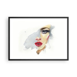 Poster in black frame - Reflection in a Waterdrop - 70x50 cm