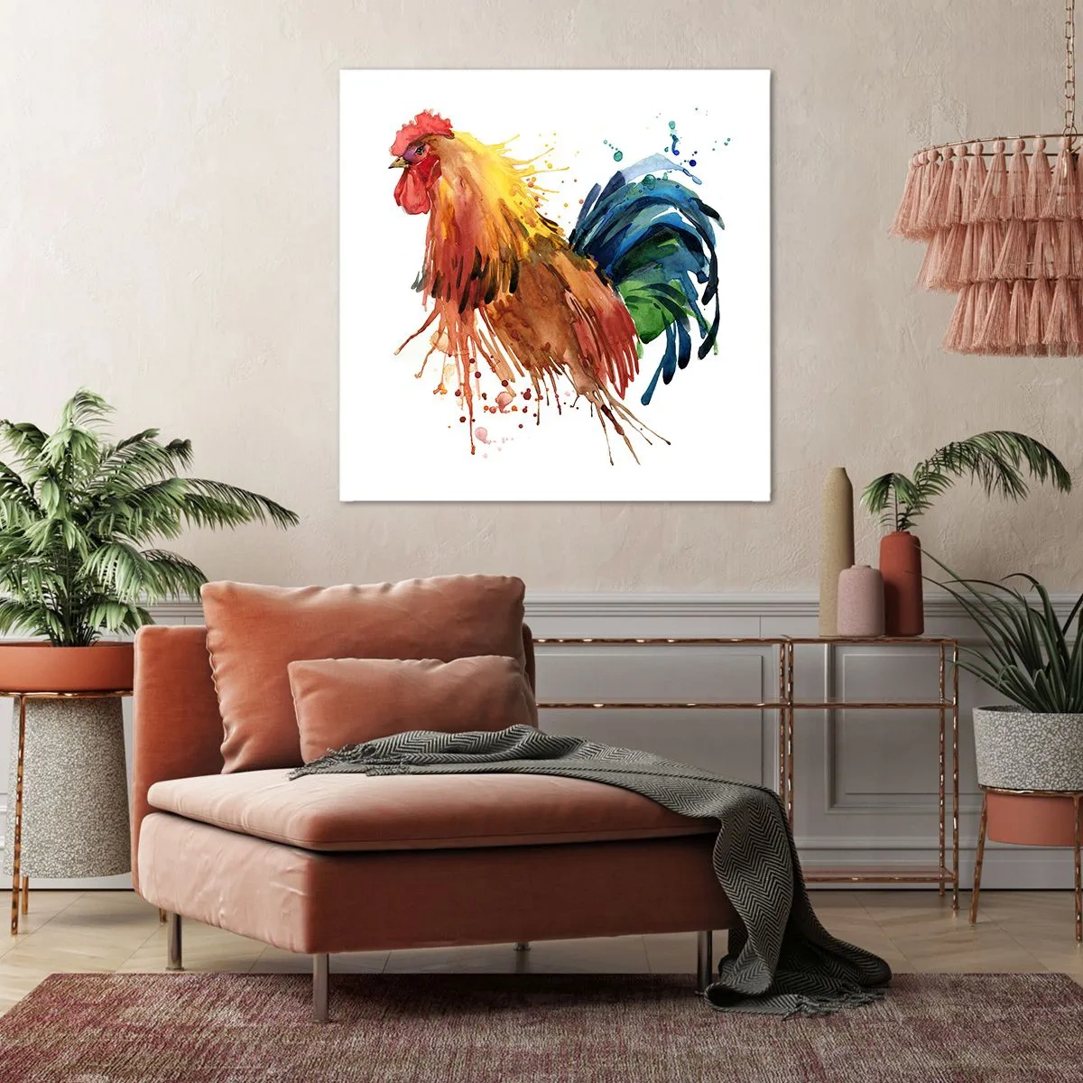 Canvas picture - King Rooster - 70x70 cm