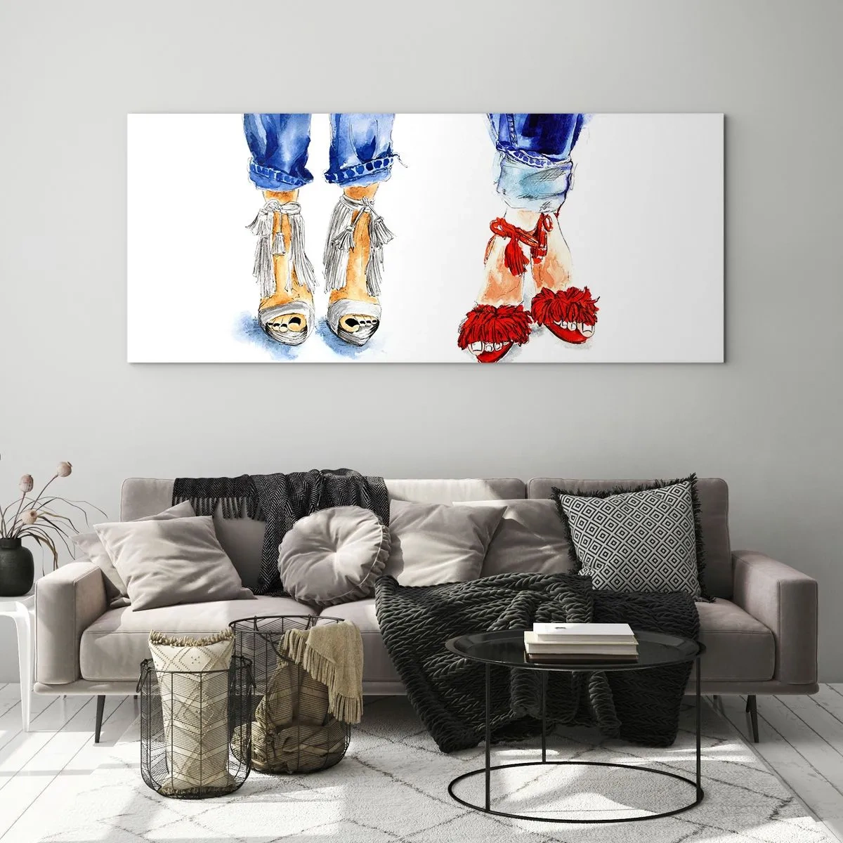 Glass picture - Shall We Go for a Walk? - 100x40 cm