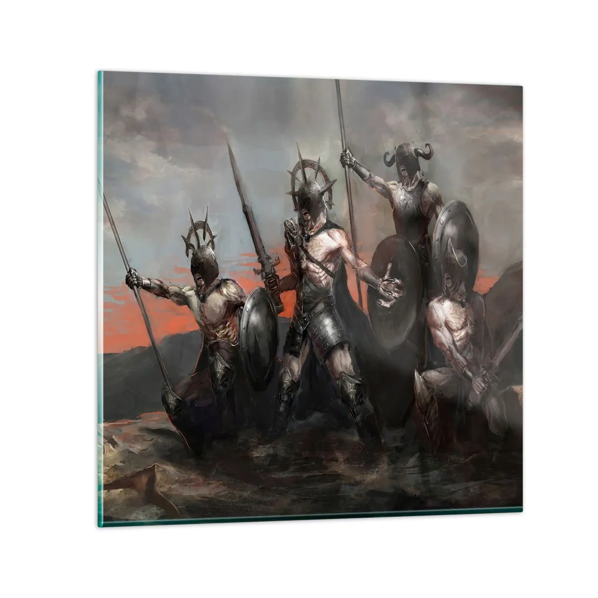 Glass picture - With Your Shield Or on It - 40x40 cm