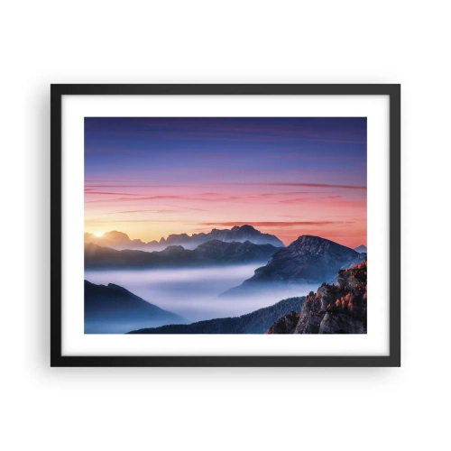 Poster in black frame - Over the Valleys - 50x40 cm