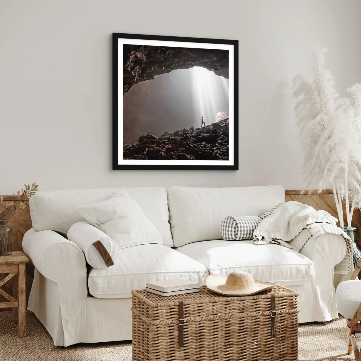 Poster in black frame - Luminous Grotto - 40x40 cm