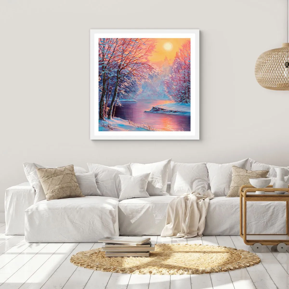 Poster in white frmae - Colours of Winter - 30x30 cm