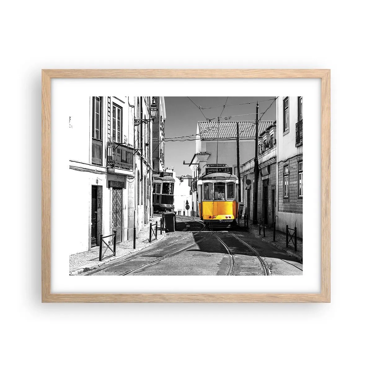 Poster in light oak frame - Spirit of Lisbon - 50x40 cm