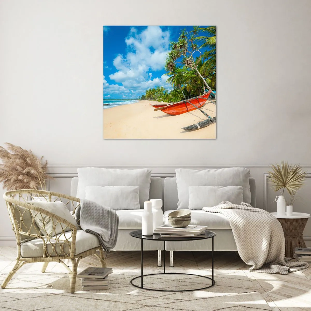 Glass picture - Charm of the Tropics - 70x70 cm