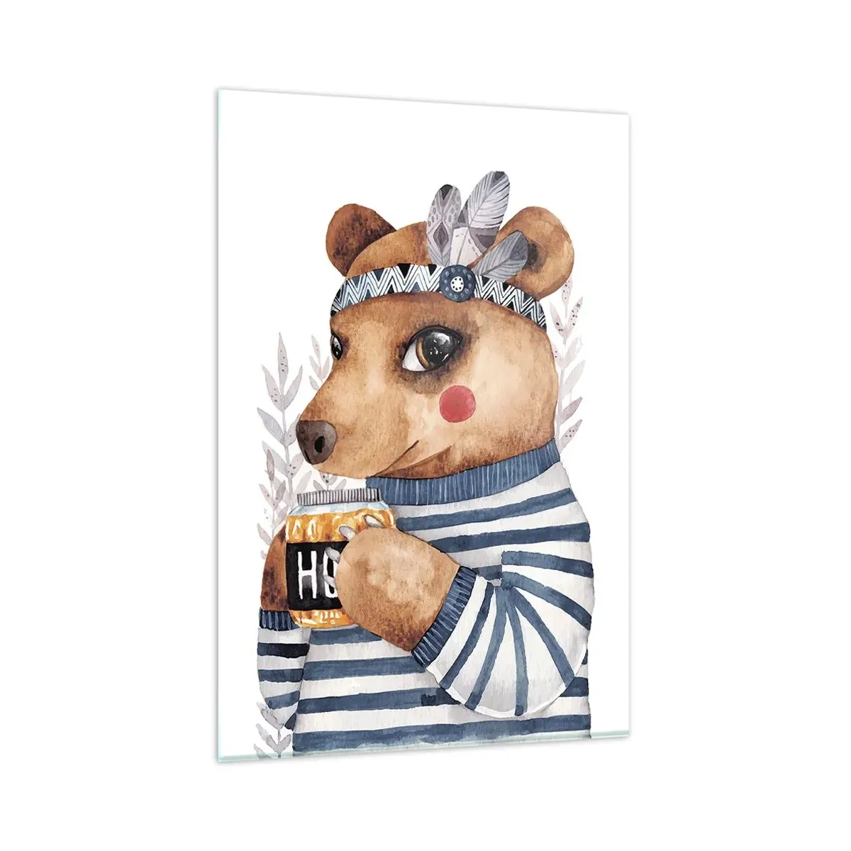 Glass picture - Sweet Lady Bear - 80x120 cm