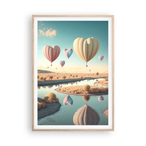 Poster in light oak frame - Love Lifts You up - 70x100 cm