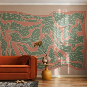 Photo Wallpaper Standard Eco - Struggles of Colar and Green - Boho, Pastel, Piece - 350x256 cm