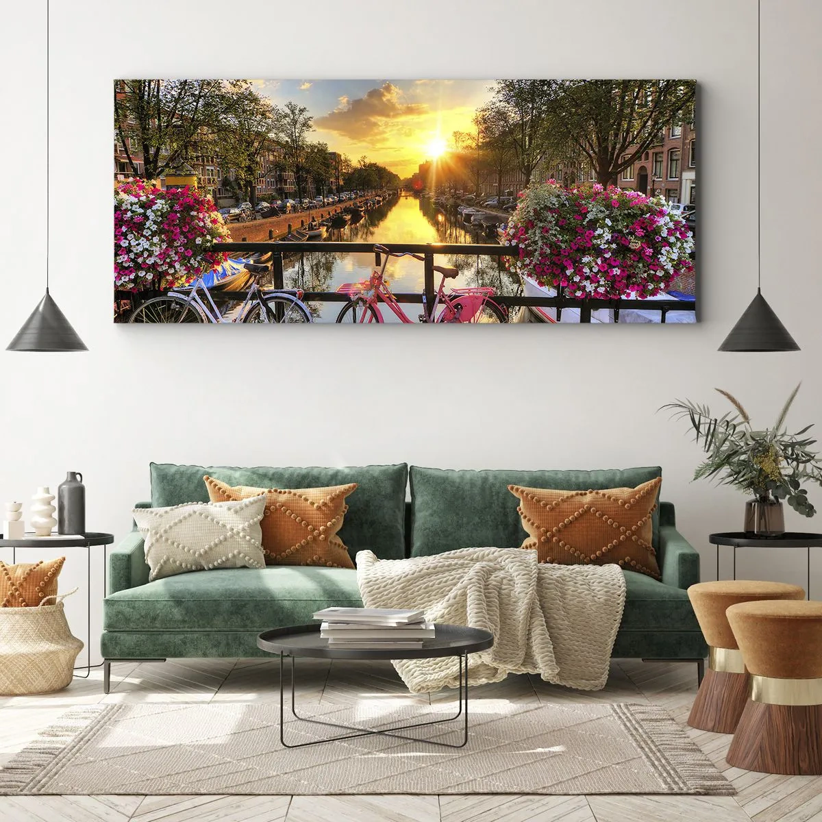 Canvas picture - Spring Morning in Amsterdam - 120x50 cm