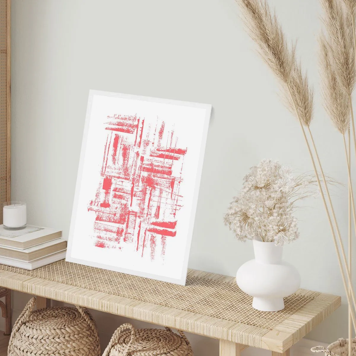 Poster in white frmae - Red City - 30x40 cm