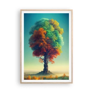 Poster in light oak frame - Oak - Father of Nature - 70x100 cm