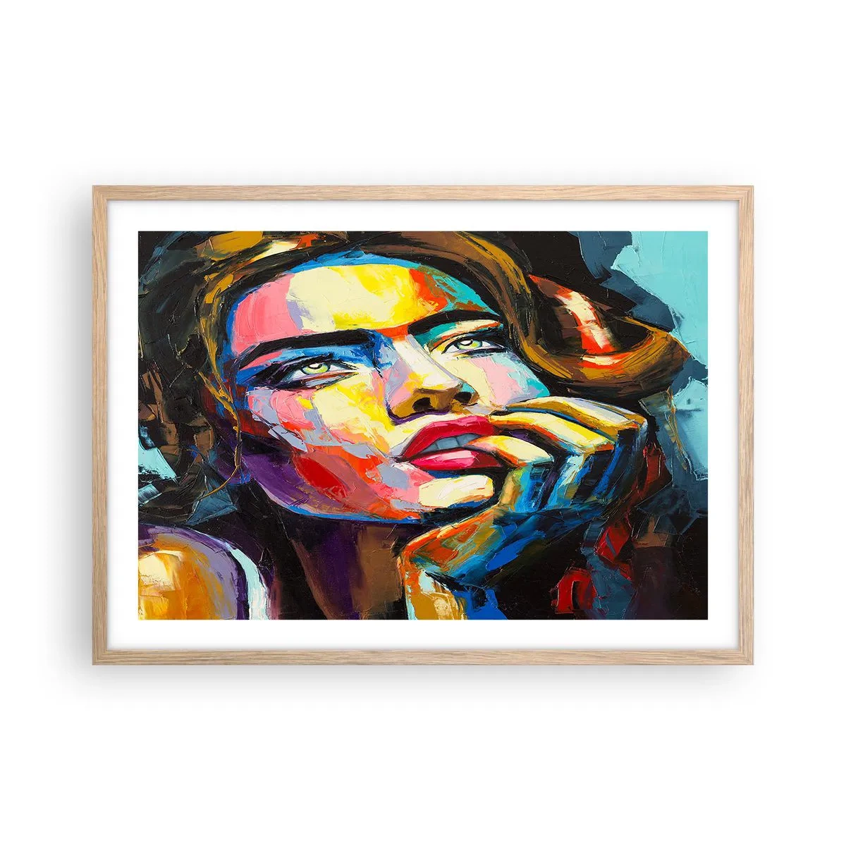 Poster in light oak frame - Dreams Like Birds Flying in the Sky - 70x50 cm